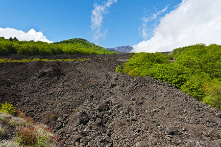 西里埃特纳山斯隆的黑岩层图片