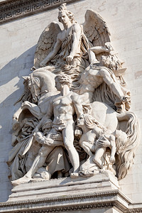 巴黎凯旋门1814年抵抗运动浮雕背景图片