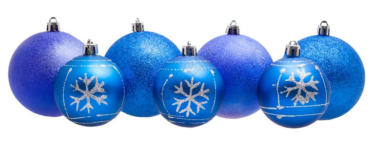 圣诞节装饰白底隔离的Xmas蓝色球线图片
