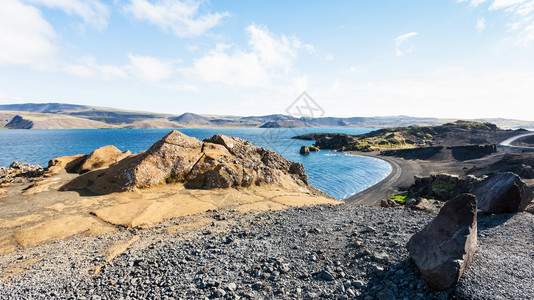 前往冰岛南半Kleifarvatn湖火山海滩雷克雅内斯卡吉雷克雅内斯半岛图片