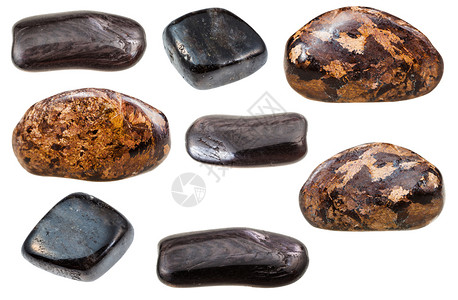收集的自然矿物样本白底分离的各种形式英斯特岩溴化物超塞内直闪石图片