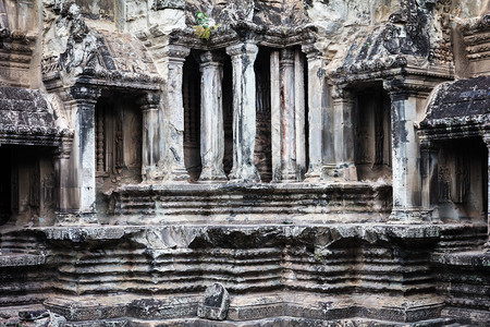 柬埔寨暹粒吴哥瓦寺庙废墟图片
