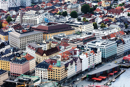 挪威卑尔根市中心视图图片