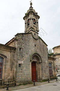 圣地亚哥德孔波斯特拉伊格利西亚圣菲兹索洛维奥立面图背景图片