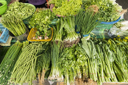 泰国北部菜市场东南食物高清图片