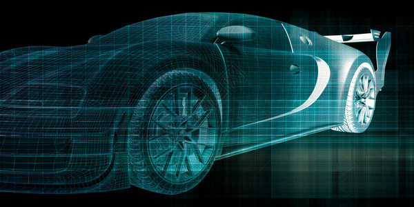 未来主义汽车背景概念素描绘画艺术未来汽车背景背景图片