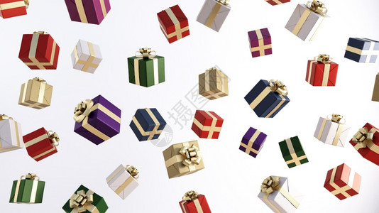 圣诞快乐销售与礼品盒下降营销圣诞快乐大甩卖图片