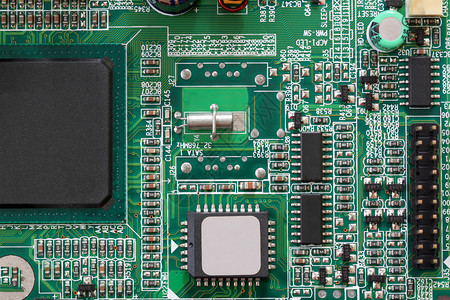 PC计算机主板上的套接字电子部件具有技术概念图片