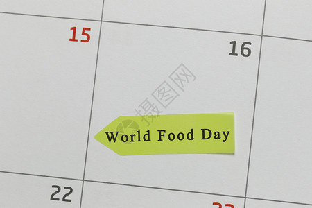 世界粮食日16个历上的并有复制空间输入想法到工作概念图片