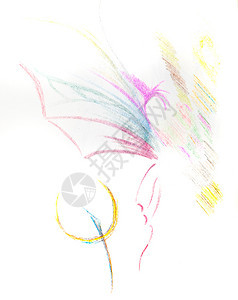 蝴蝶和丹迪利翁的抽象绘画彩色铅笔蝴蝶和丹迪利昂的抽象绘画彩色铅笔图片