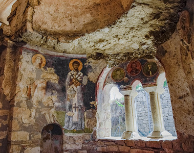 土耳其圣尼古拉教堂的建筑寺庙墙上的Demre墙柱子和壁纸图片
