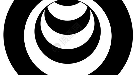 黑色和白条纹隧道迷幻抽象3D计算机生成黑白条纹隧道3D计算机生成回格隆图片