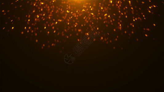 太空中的金闪的发光火花许多微粒欢庆的3D闪发亮的火花为节假日提供背景图片