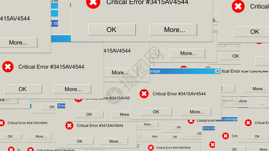 许多窗口都有关键错误通知问题警告背景计算机生成抽象背景3D转换许多窗口都有关键错误通知3d图片