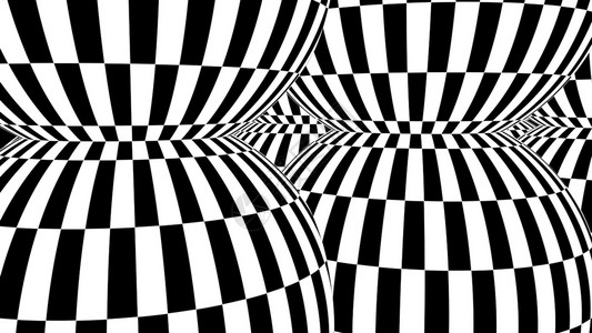 黑色和白色黑条和白纹计算机生成了抽象背景3D翻背景