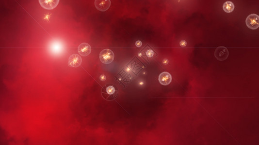 与许多小恒星的红空间活动现代的3D变抽象计算机生成与许多小恒星的红空间活动计算机生成图片