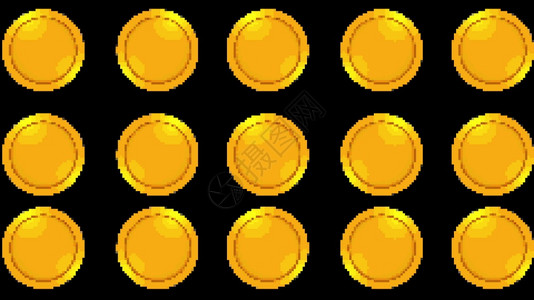 计算机生成的一组旋转行带有8位金币3d翻赢背景计算机生成的一组旋转行带有金币图片