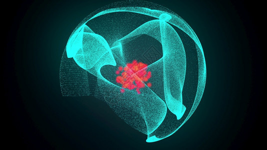 中间有亮点的粒子球体计算机生成了3D以魔力球转换抽象背景Veil球体在中间有一个亮点计算机生成了以魔力球生成抽象背景图片
