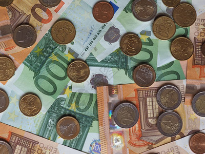 50欧元和1钞票和硬币欧元洲联盟货币50欧元和1纸币和硬欧洲联盟图片
