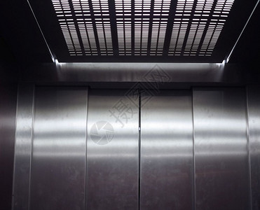 电梯维保空钢金属电梯或内部或内部背景