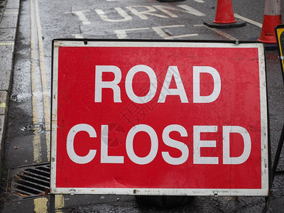 道路维修工程造成的道路关闭标志道路关闭标志图片