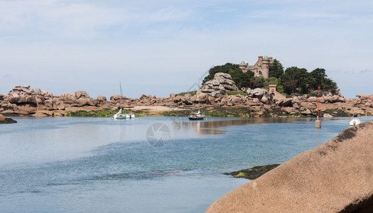 美丽的海岸法国布列塔尼的葛兰特罗丝GraniteRose图片