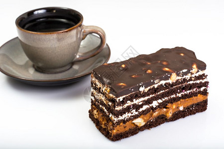 咖啡和巧克力焦糖蛋糕图片