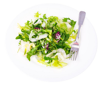 新鲜绿色有机沙拉叶混合工作室照片饮食减重早餐概念图片