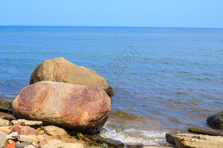 海洋和海滩景观夏天的海边和石头大海和海滩海边图片