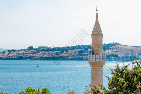 土耳其蓝色清真寺海岸线港口高清图片