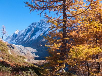 瑞士秋天亚尼特兰瓦莱西山圣基辅罗斯岛背景