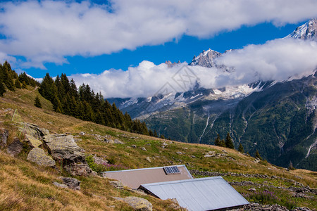 chailloux小屋勃朗峰山丘夏蒙尼上萨瓦伊法国图片