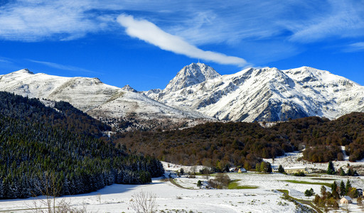 一幅法国比利牛斯山脉的全景背是比奇迪格尔山图片