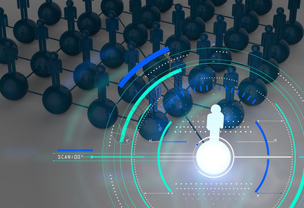 3d人类社会网络和领导才能作为概念图片