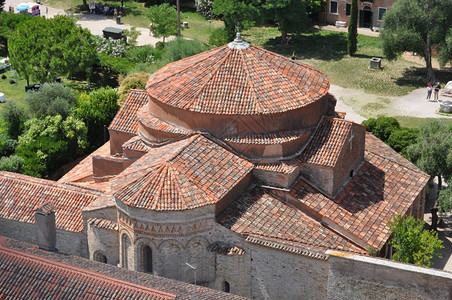 意大利威尼斯SantaMariaAssunta巴西里卡和SantaFosca意大利威尼斯的Torcello教堂背景图片