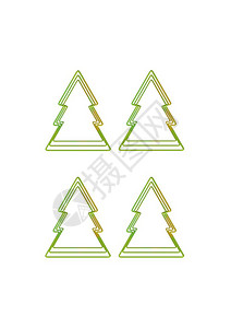 白色背景上的圣诞树符号白色背景上的剪纸风格圣诞树符号图片