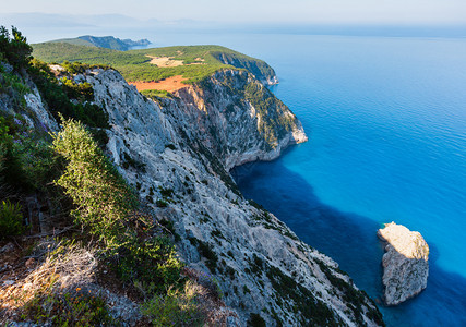 Lefkas岛和灯塔列夫卡达希腊爱奥尼亚海南斗篷图片