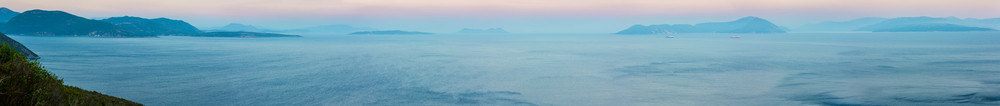 Lefkas岛海岸全景色希腊里夫卡达伊奥尼亚海的南边日落斗篷图片
