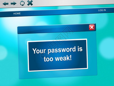 弱密码网页显示在线脆弱和互联网威胁络安全风险3d说明图片