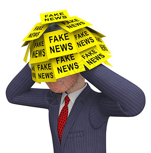假新闻媒体在网上登峰造极和错误信息在新闻和虚假事实中撒谎3d插图图片
