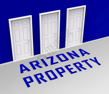 亚利桑那州房地产门显示西南财产或经纪人在美国三维插图图片