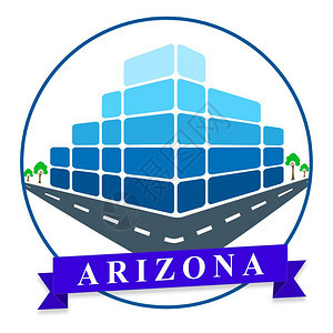 亚利桑那州房地产图标显示在美国亚利桑那州房地产经纪人三维插图图片