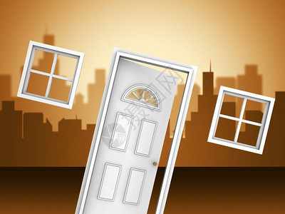 亚利桑那州房地产门口图标代表购买或购买通过经纪人在美国亚利桑那州三维插图图片