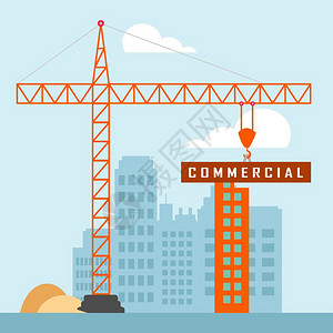 商业不动产建筑代表财租赁或房地投资包括办公室和土地租赁3d图片
