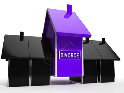离婚之家分割图标离婚后合法分享财产司或律诉讼解决展示了如何获取资产3d说明图片