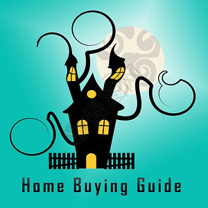 购房指南图标表示购买投资或住宿的房地产指南3d插图图片