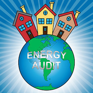 家用能源审计图标显示节能和降低成本节能和热量评估3d说明图片
