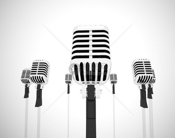麦克风代表像歌手一样的扩音器和表演者Vocalist或语音制作者卡拉OK3d插图图片