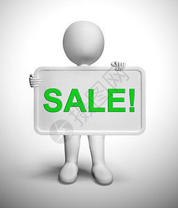 销售折扣概念图标意指最佳价格和交易降低成本或显著价格3d插图销售信息委员会显示促销折扣和减价图片
