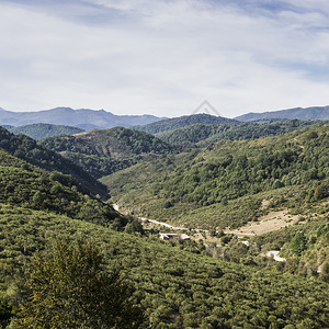 西班牙美丽的风景坎塔布里亚山脉的景色图片